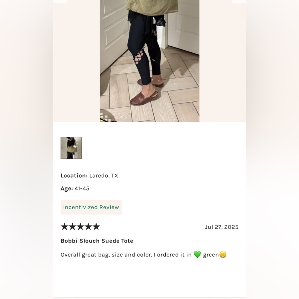 NWT FREE PEOPLE Bobbi Slouch Suede Tote | Sand MSRP $98 - Picture 11 of 11